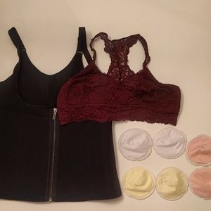 Post partum bundle nursing bra pads waist trainer